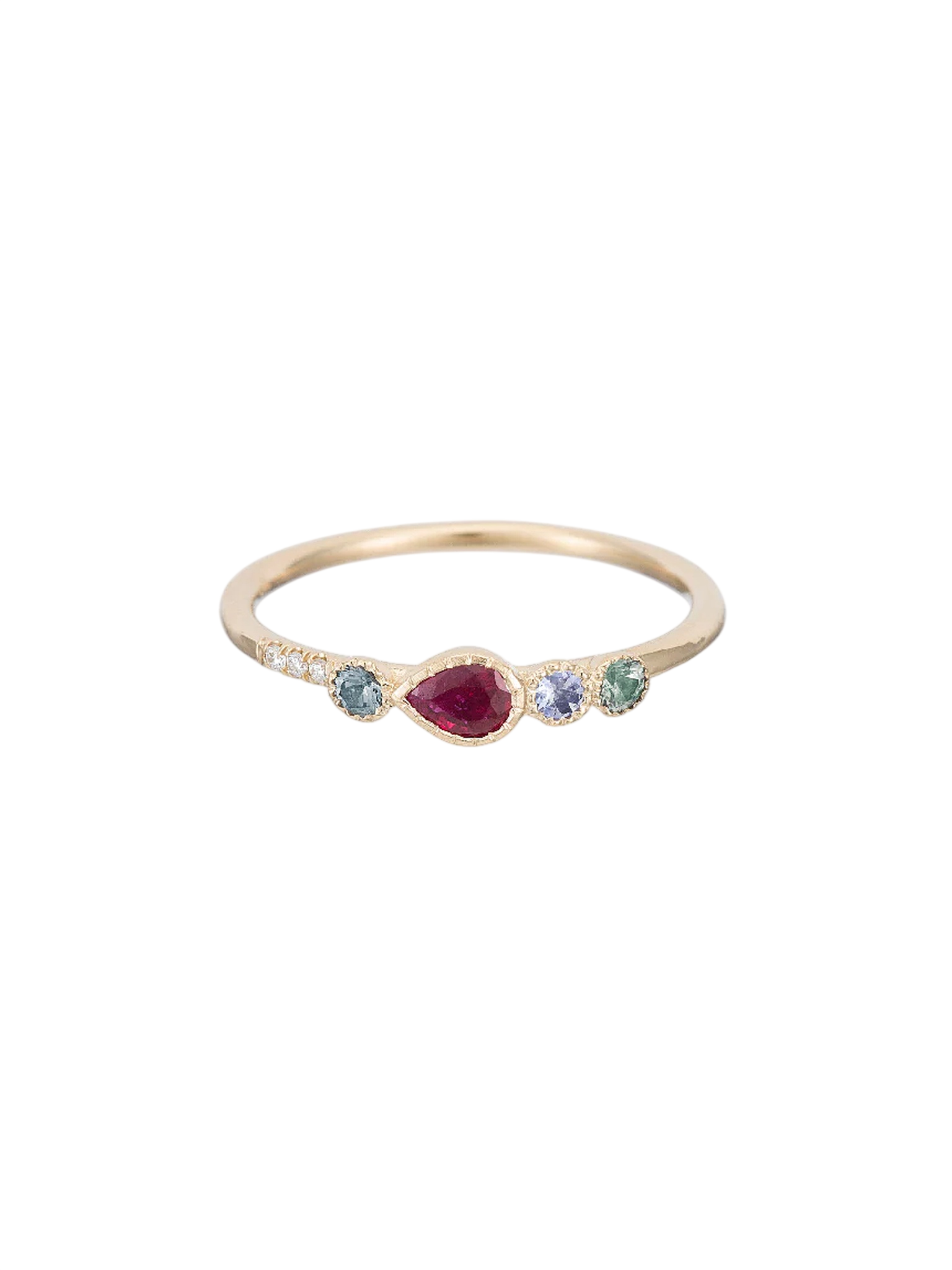 Ruby Teardrop Diamond Ring